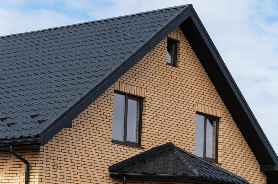 dark grey tile roof residential house